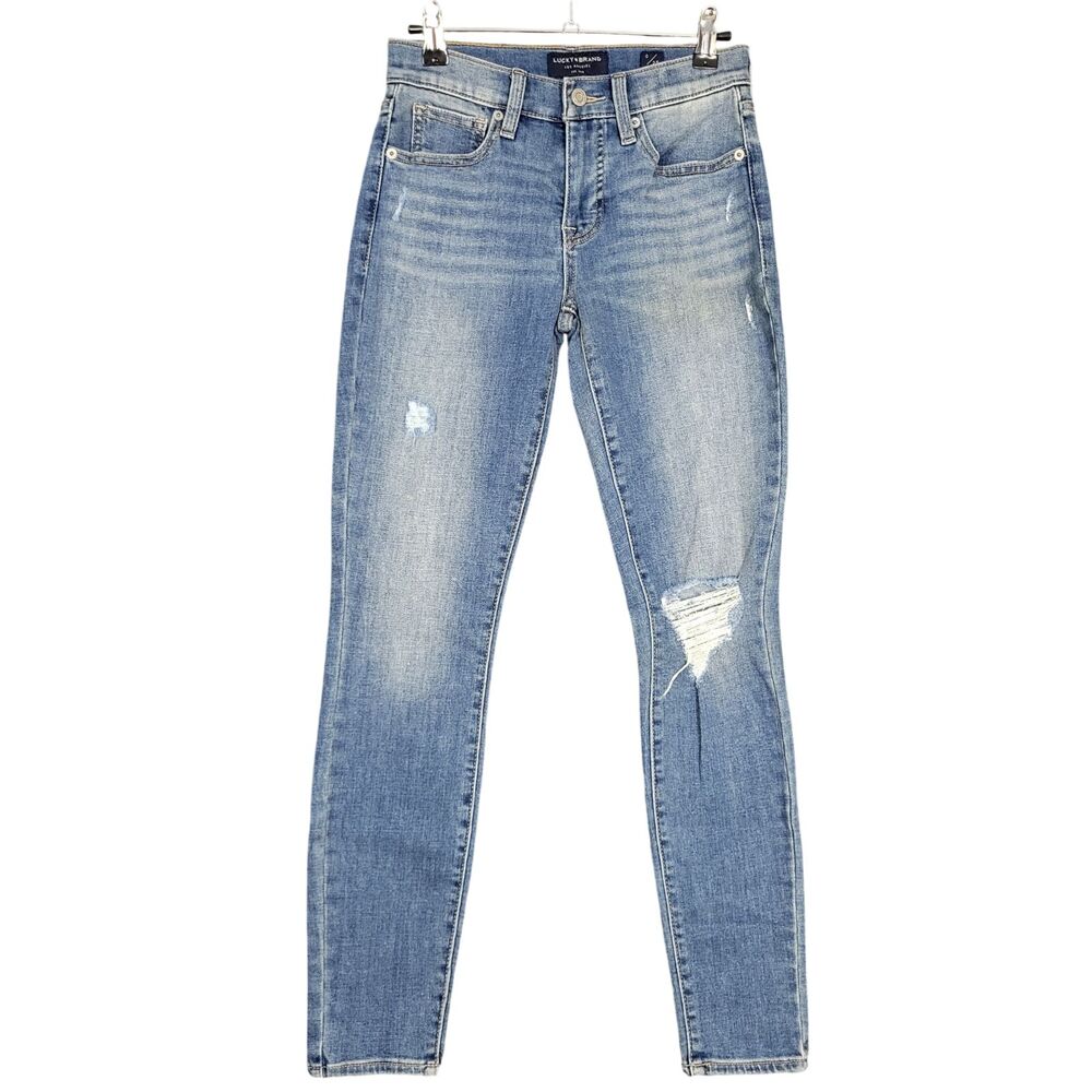 NWT LUCKY BRAND Ava Mid Rise Super Skinny Stretch Denim Blue Jeans SIZE 0 / 25